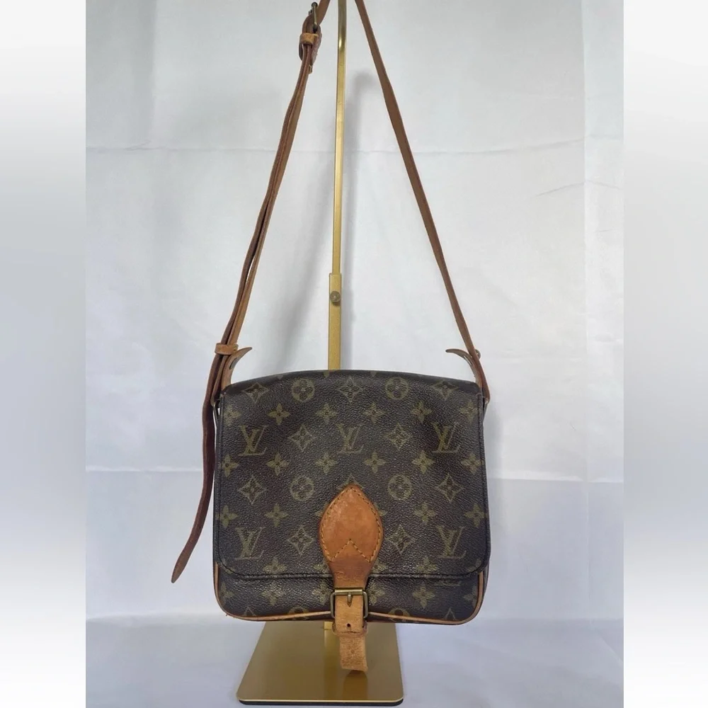 LOUIS VUITTON Cartouchiere GM VTG Monogram Crossbody Shoulder Bag Vintage - Picture 2 of 16